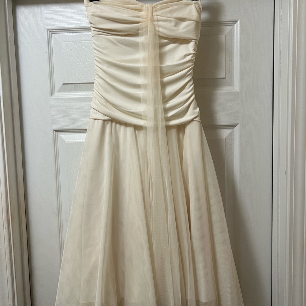 B Darlin Strapless Cream Dress